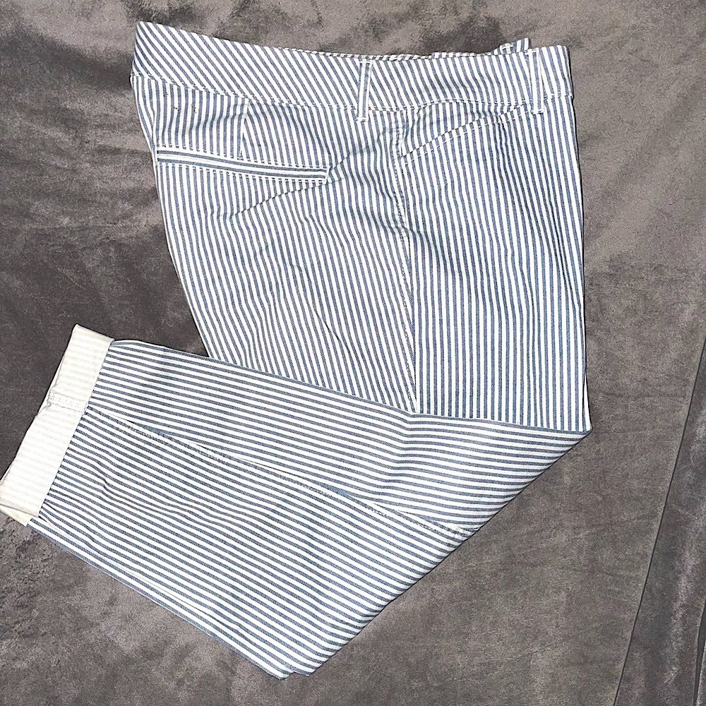 Chambray Blue & White Striped Jeans